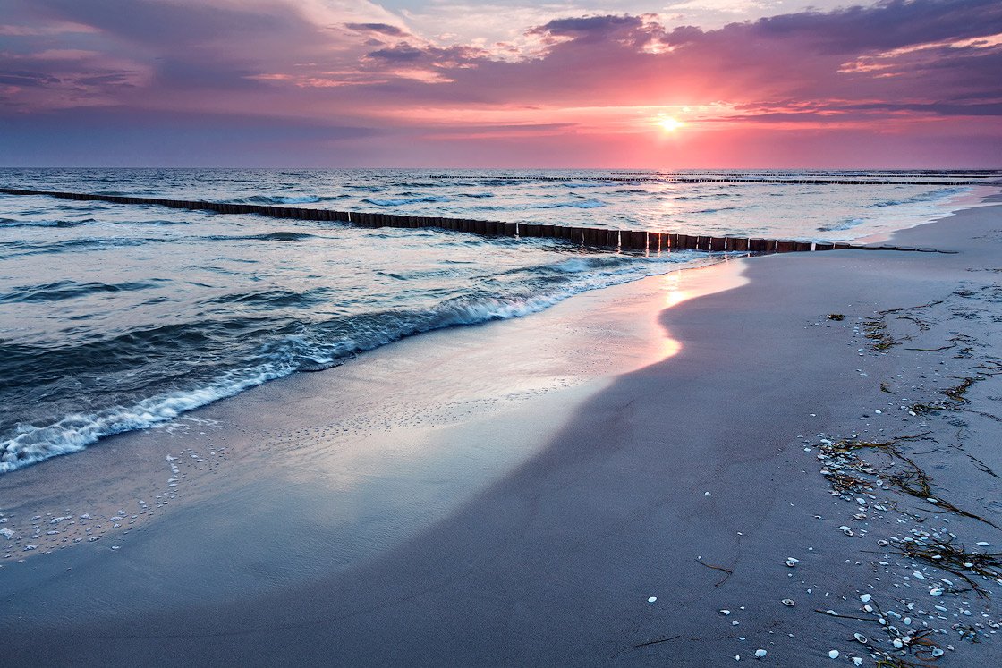 Sonnenaufgang am Nordstrand von Prerow