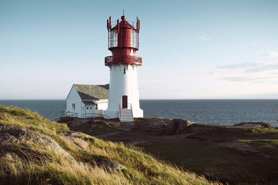 Der Leuchtturm Lindesnes am Südkap von Norwegen